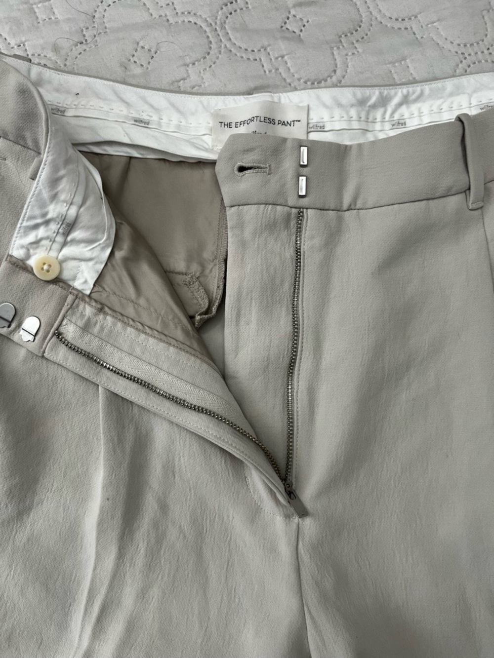 Wilfred Aritzia The Effortless Pant Size 12 Light Birch Wide Leg Trousers - Picture 9 of 15
